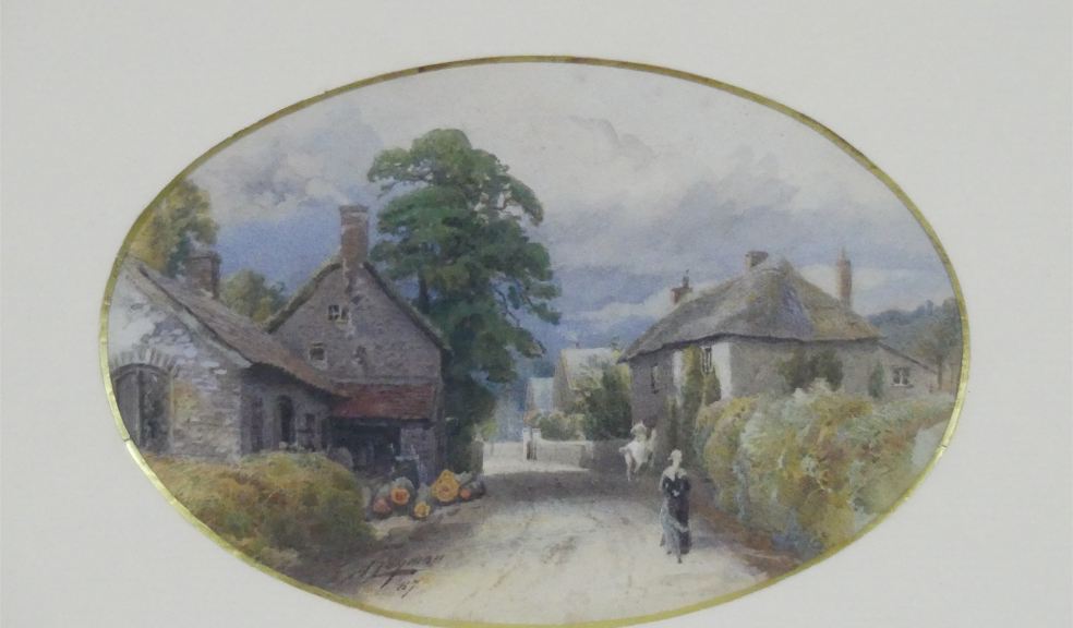 Alfred Leyman watercolour Exeter Road, Honiton 1887