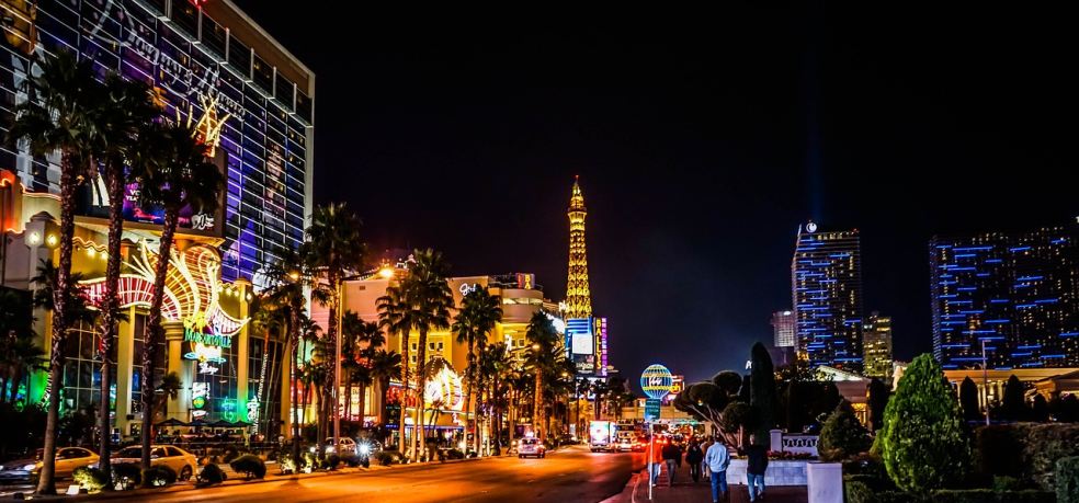 Night time in a Las Vegas casino