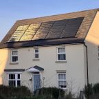 Solar panels on a new home in Devon