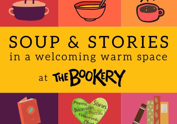 Soup & Stories in a welcoming warm space at The Bookery, Crediton