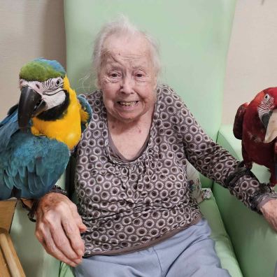 Resident Ivy Christopher-Walsh with Toni and Zazu