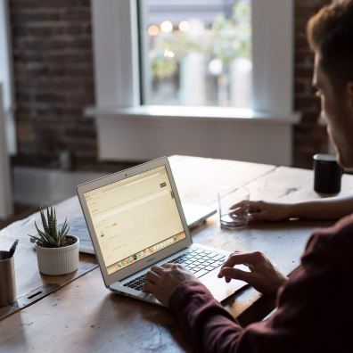 A teacher preparing for online classes