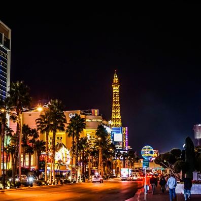 Night time in a Las Vegas casino